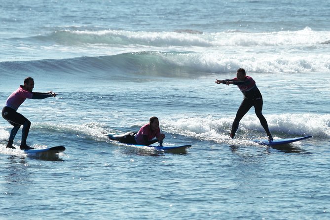 All Level SURF CLASSES in Ericeira (Beginner, Intermediate & Advanced) - Your 2–2.5 Hour Flow: Pickup, Gear, Warm-Up, Theory, Water, Drop-Off