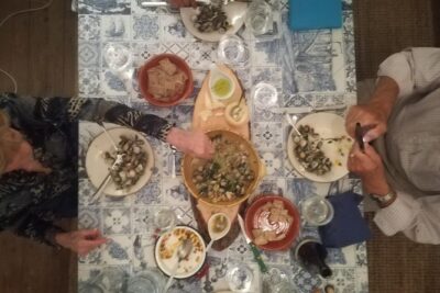 Dinner at at local's chef sweet home - The meal flow: starters, family-style codfish, and a spiced crème brûlée