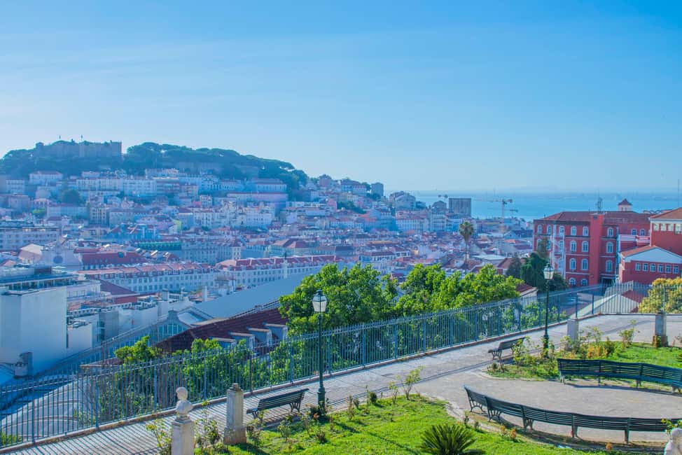 Lisbon: 3h tour in German to all viewpoints with local guide - Alfama begins at Santa Luzia: tiles, garden calm, and red rooftops