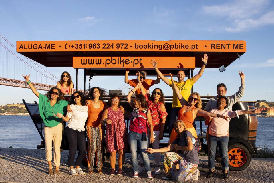Lisbon: Fun Beer Bike by the Seafront - Best for: stag parties, birthdays, and team-bonding energy