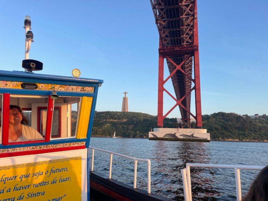 Lisbon: Live Guided Traditional Boat Sightseeing Cruise Tour - Christ the King viewpoint from the water: a Lisbon signature