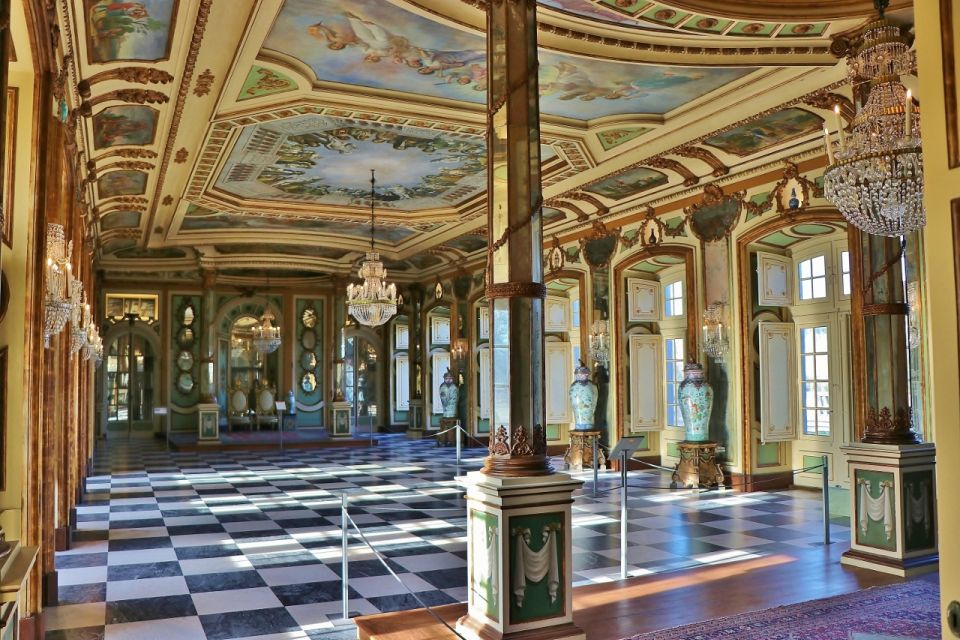 Lisbon: Private Historical Tour to Queluz and Ajuda Palaces - Entering Queluz Palace: royal rooms with real visual drama
