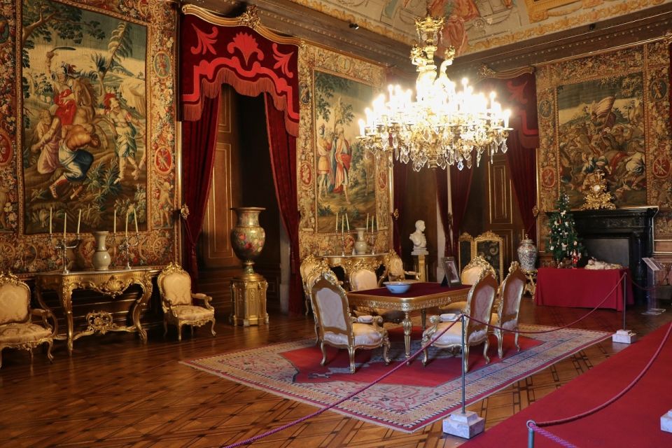 Lisbon: Private Historical Tour to Queluz and Ajuda Palaces - Ajuda Palace in Belém: ornate rooms and the King João VI ceiling