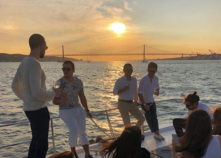 Lisbon: Private Tagus River Sunset Cruise on a Luxury Boat - Food and drink on board: welcome sip, salty crunch, and optional upgrades