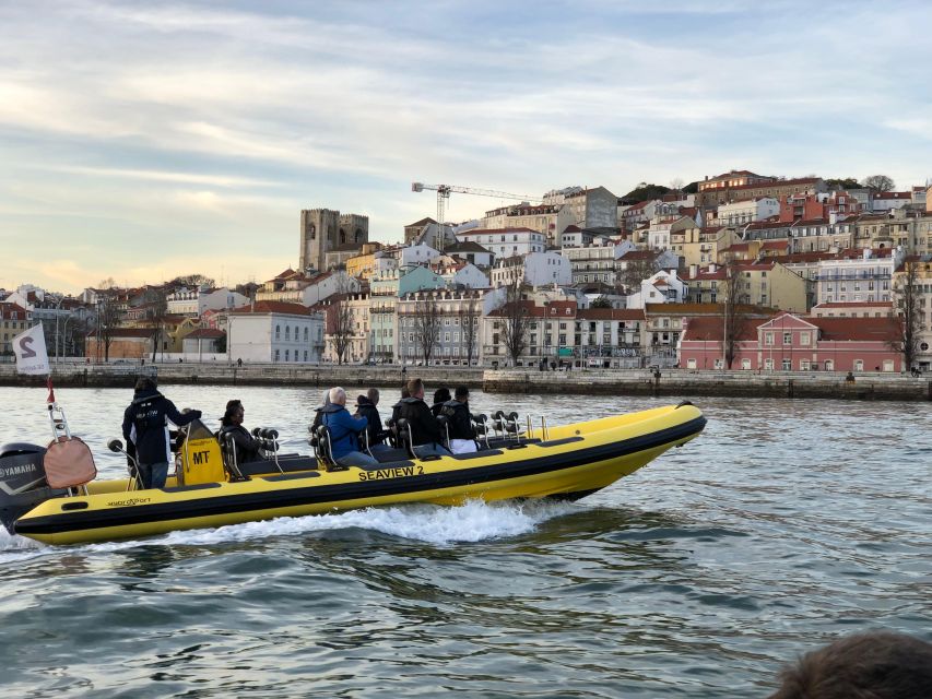 Lisbon Speedboat Sunset with Monuments Sightseeing - Crew, safety, and the Moscatel wine shot