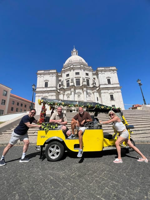Lisbon:Half-day Guided Tuk Tuk Tour OldTown CityCenter Belem - Rossio Square and Santa Justa Lift: The City’s Spine