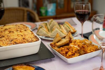 Private Lisbon Market Tour & Portuguese Cooking Class with Paula - The appetizers: pataniscas de bacalhau and Goan bojas
