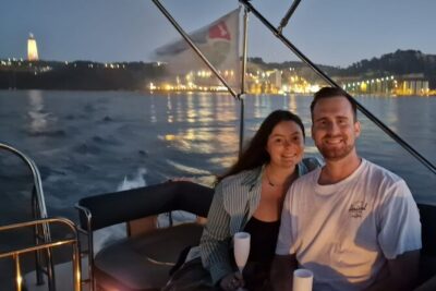 Sunset and Night Cruise with Champagne - The Almada sweep: bridges, cliffs, and riverfront “other Lisbon”