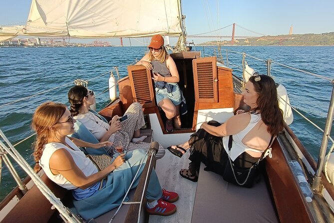 Sunset sailing boat trip in Lisbon with snacks - Cacilhas side stops: Pontal de Cacilhas, Atira-te ao Rio, and the Boca do Vento area