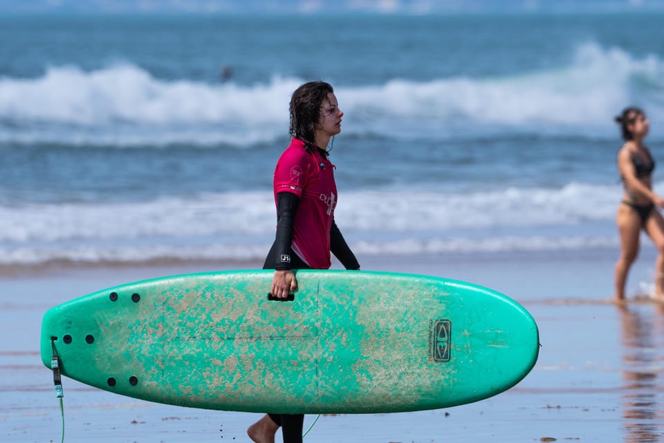 Surf Class in Caparica - What you actually learn: motor patterns, ocean choices, safety